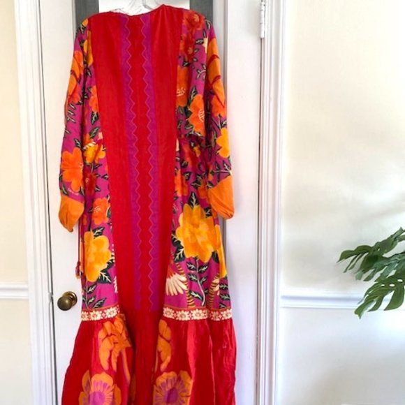 FARM Rio Sunset Patchwork Maxi Dress Tropical Dopamine - Picture 9 of 16